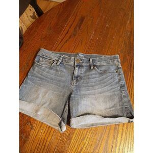Size 2 Ann Taylor Loft Denim Roll Shorts Blue Jean Shorts Rolled Cuffed Hem